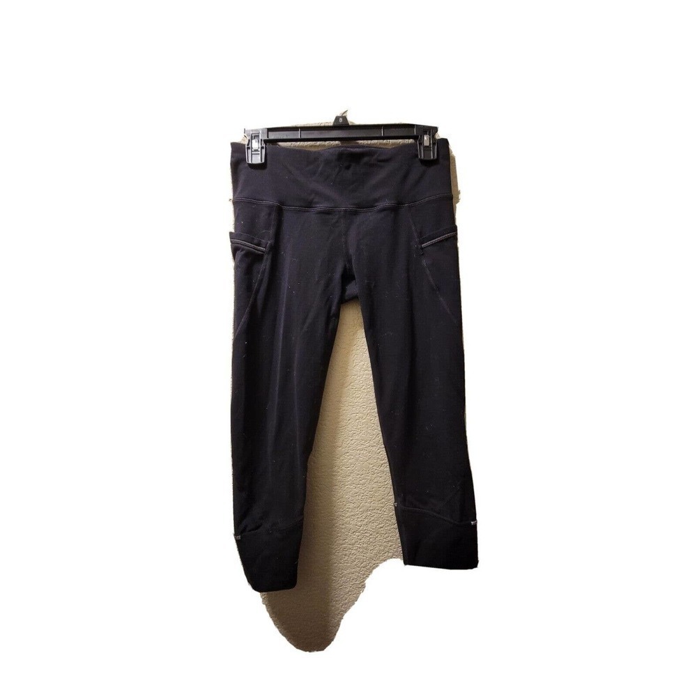 ATHLETA Dobby Action Crop Women's Size Small Black 446613